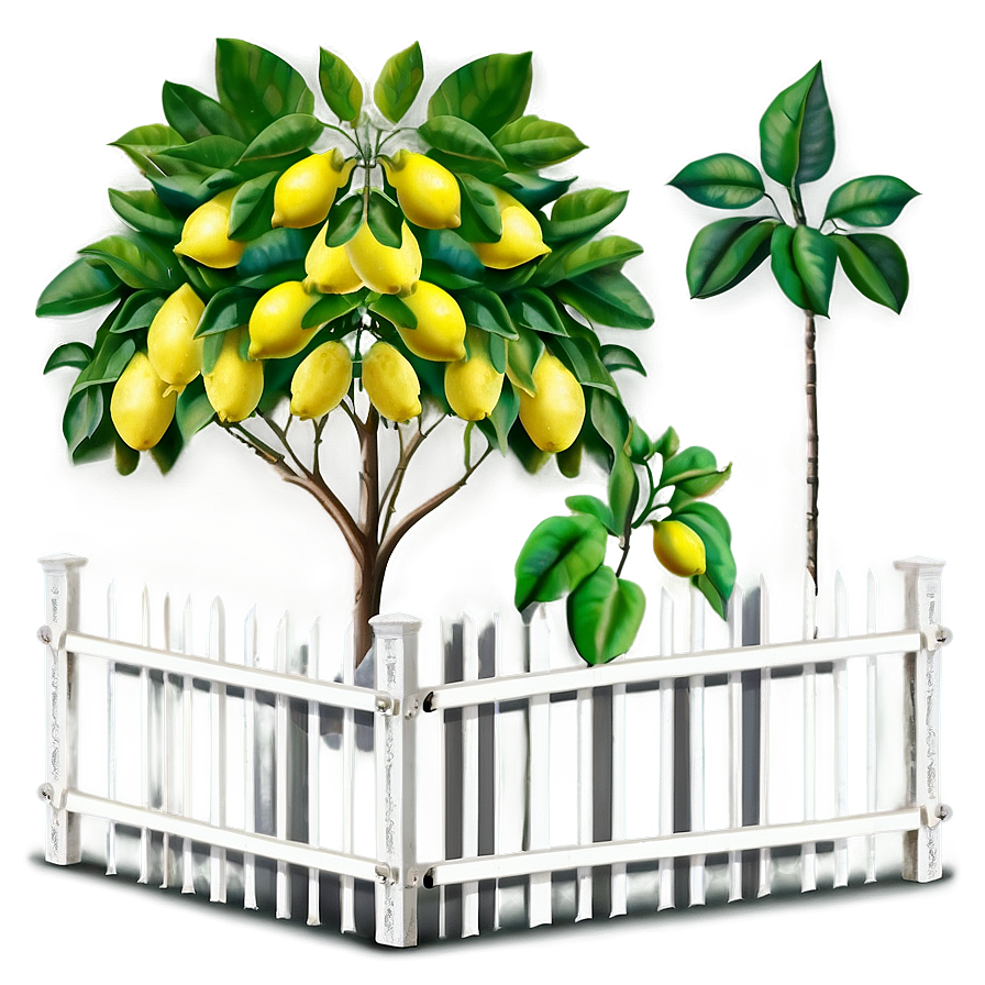 Lemon Tree With Fence Png Gau77