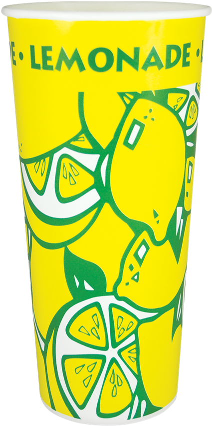 24 Oz Printed Paper Lemonade Cup 1000 Qty Per Case - Plastic Lemonade Cup Png, Transparent Png PNG image with a transparent background, free high-resolution download
