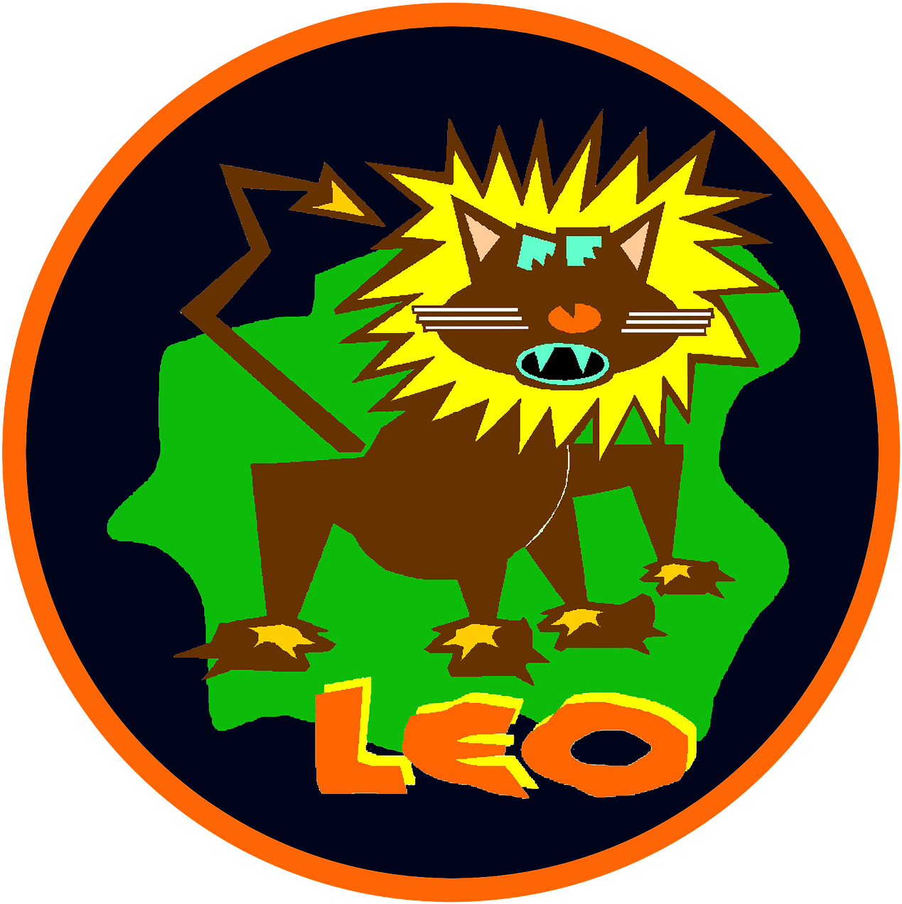 Leo Zodiac Sign Artwork PNG with transparent background