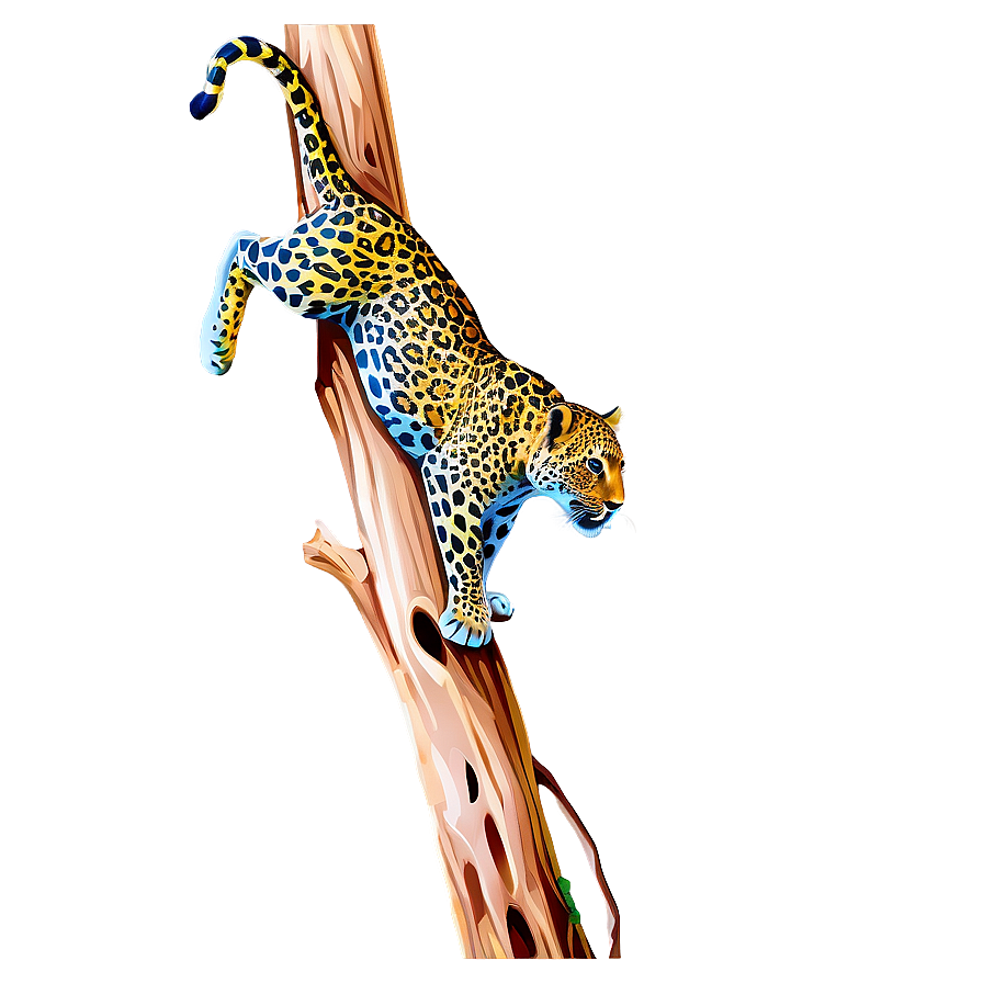 Leopard Climbing Tree Png Flr88