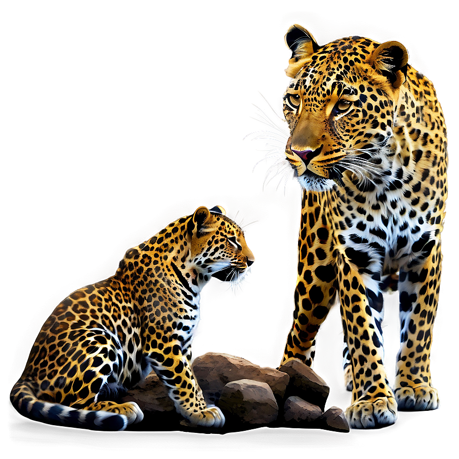 Leopard Family Silhouette Png 06112024