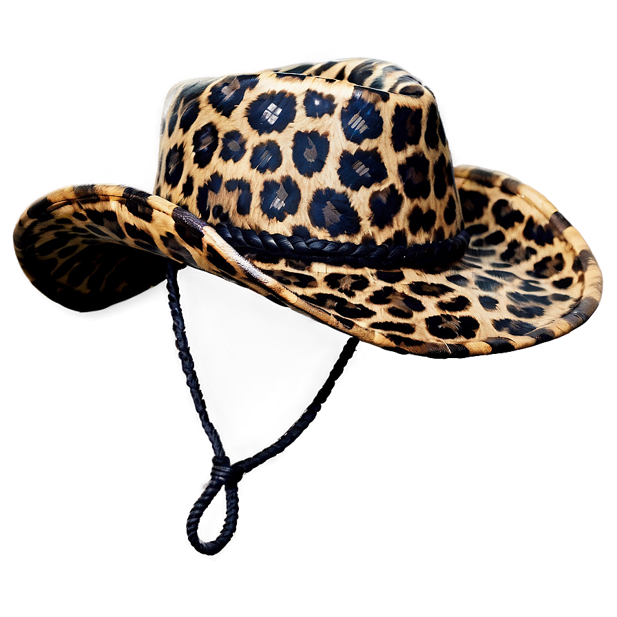 Leopard Print Cowgirl Hat Png 06132024