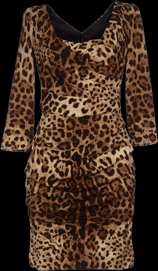 Leopard Print Dress Fashion PNG with transparent background