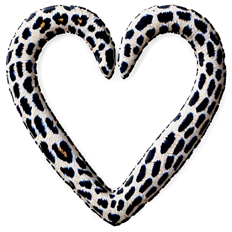 Leopard Print Heart Illustration Png 06282024