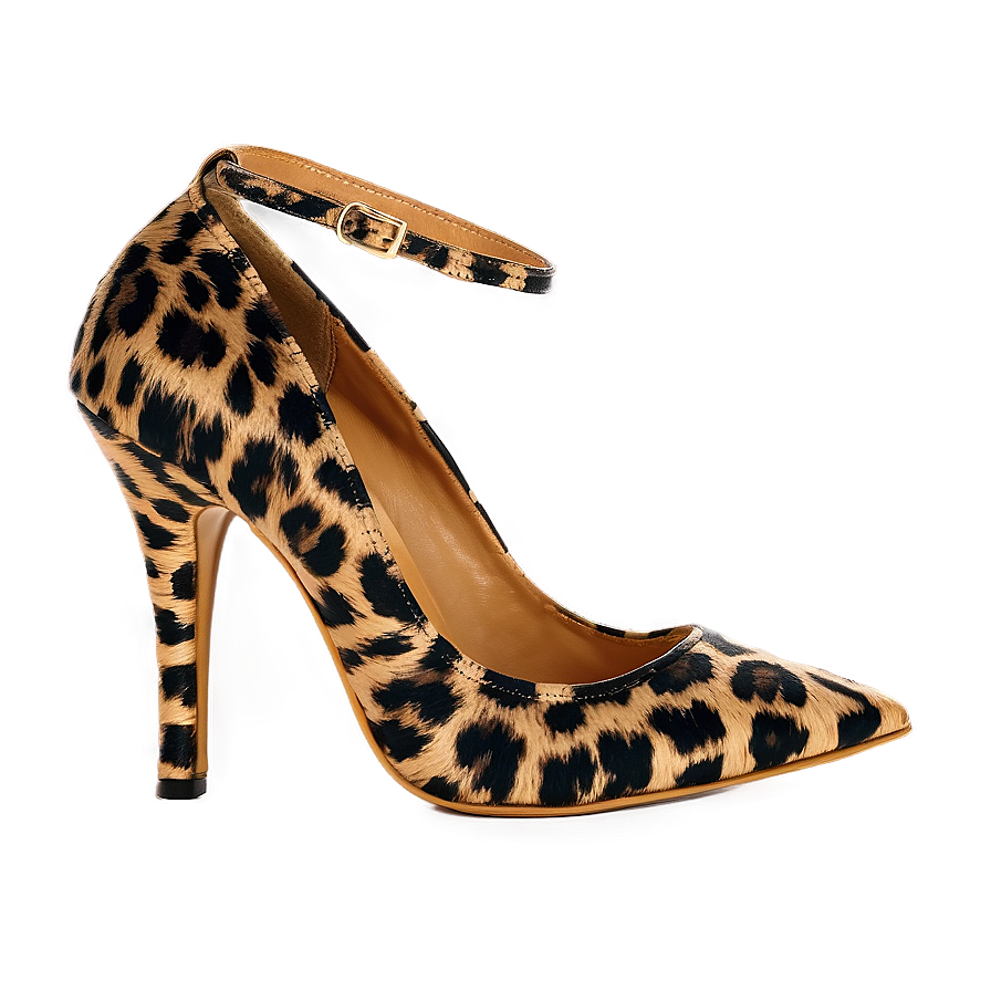 Leopard Print High Heels Png Lkm55