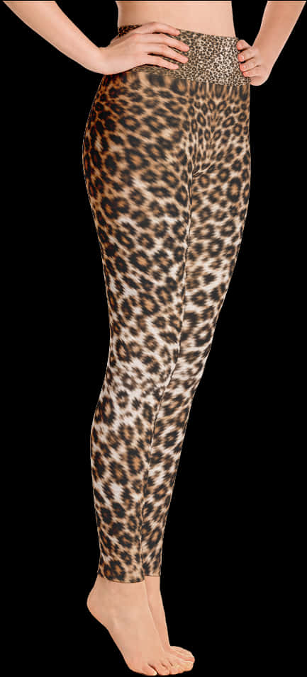 Leopard Print Leggings Fashion PNG with transparent background
