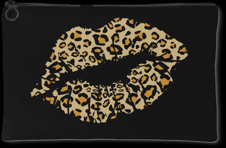 Leopard Print Lips Graphic PNG with transparent background