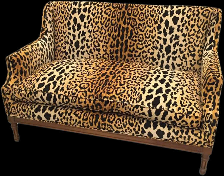 Leopard Print Loveseat Furniture PNG with transparent background