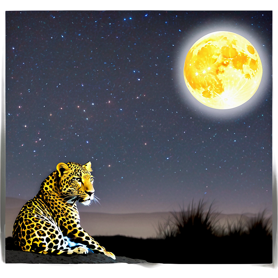 Leopard Under Moonlight Png 71