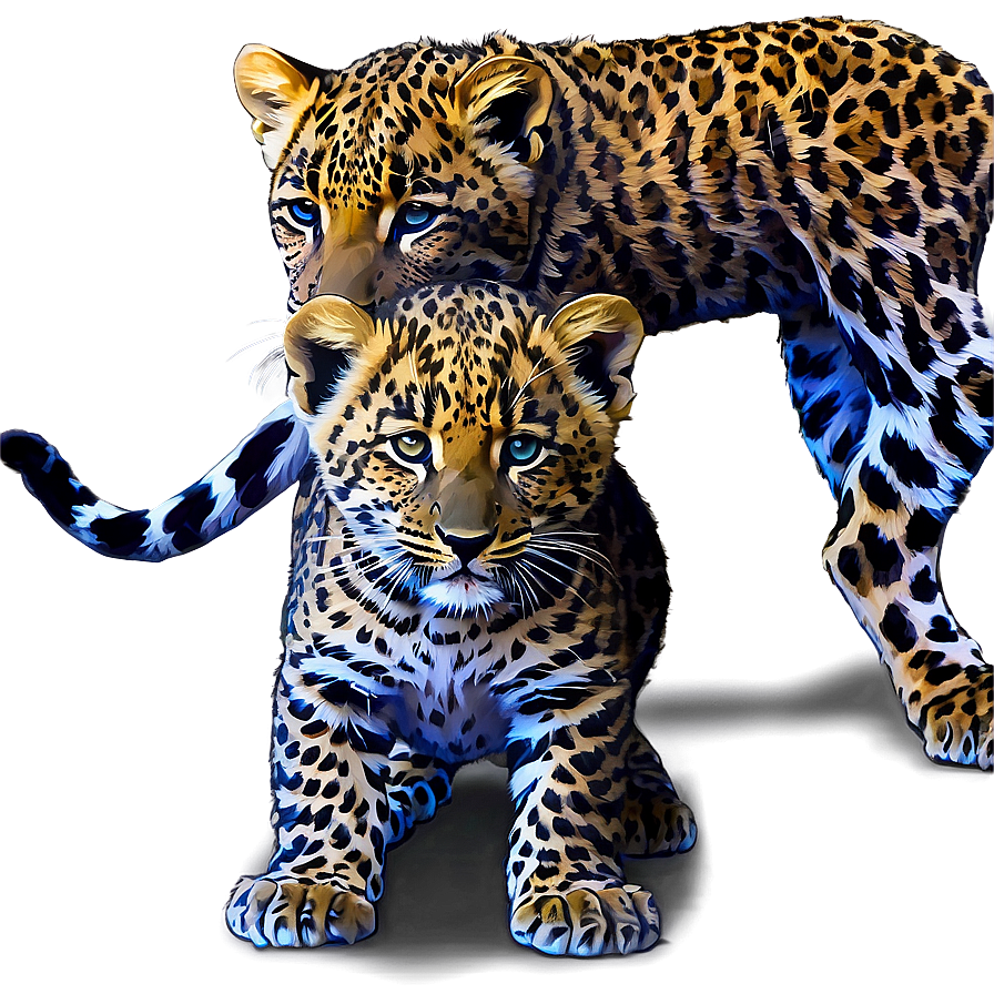 Leopard With Cub Png 06112024