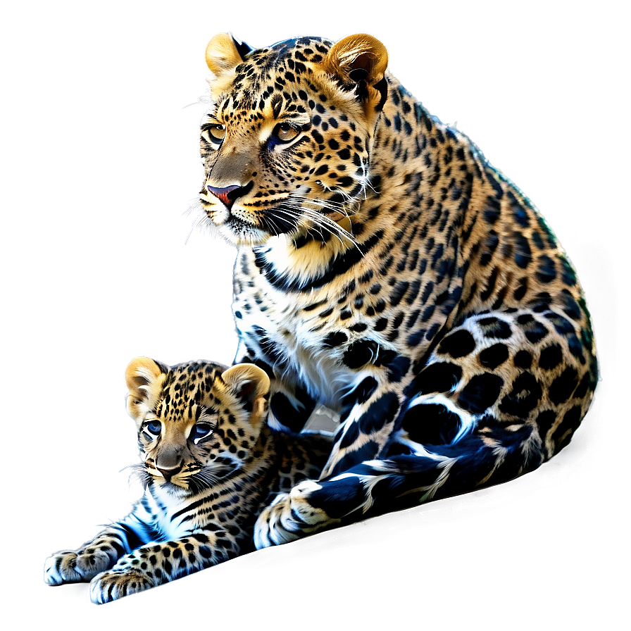 Leopard With Cub Png 43