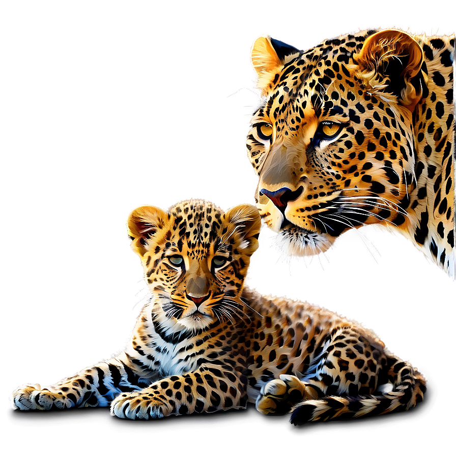 Leopard With Cub Png 77