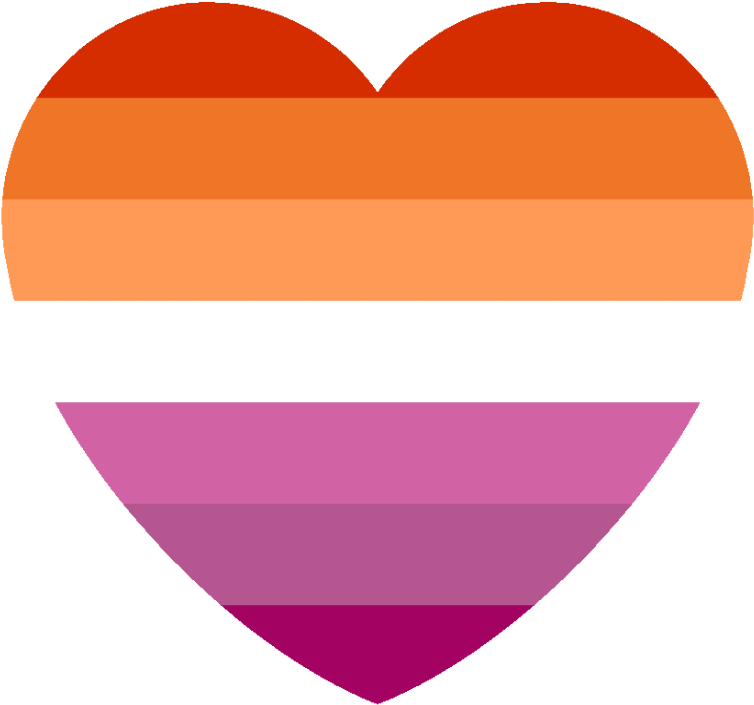 Lesbian Pride Heart PNG with transparent background