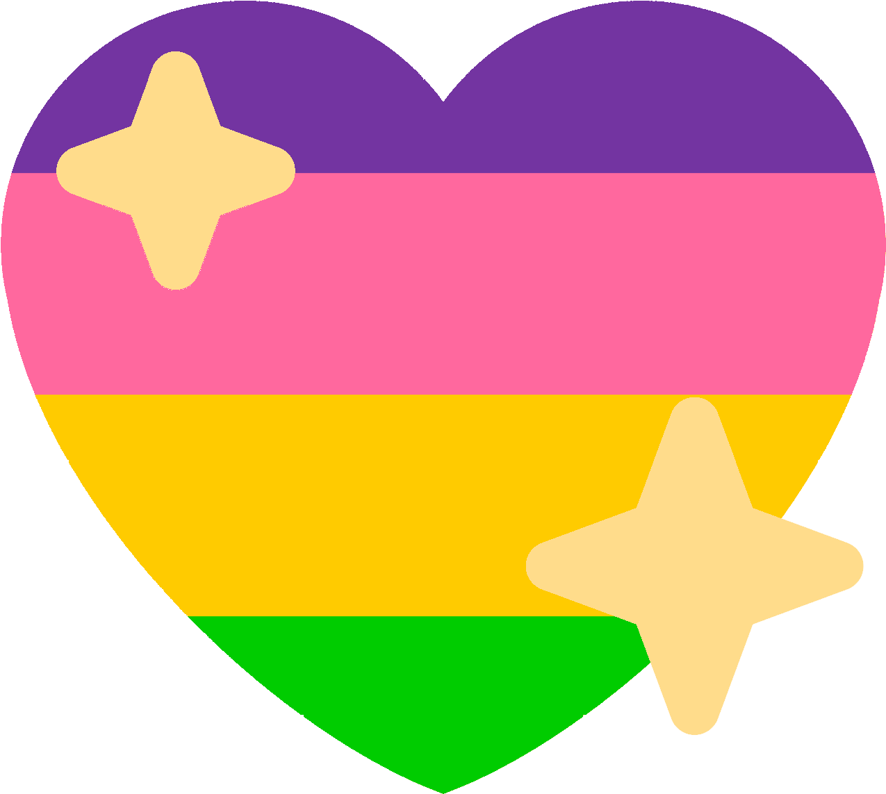 Lesbian_ Pride_ Heart_with_ Stars PNG with transparent background