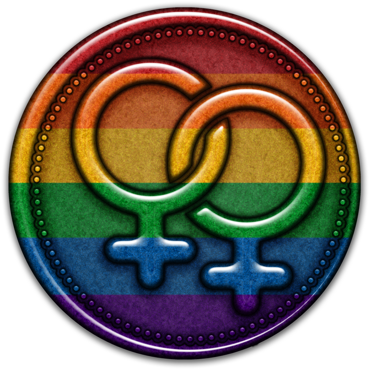 Lesbian Pride Interlocking Symbols PNG with transparent background