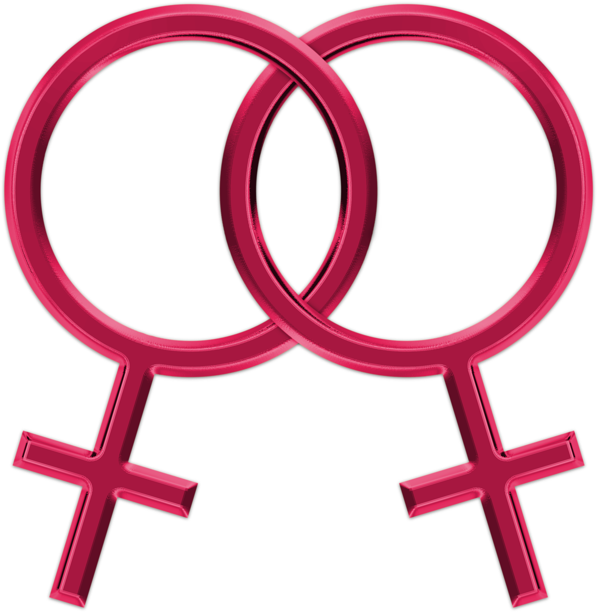 Lesbian Symbol Interlocking Female Signs PNG with transparent background