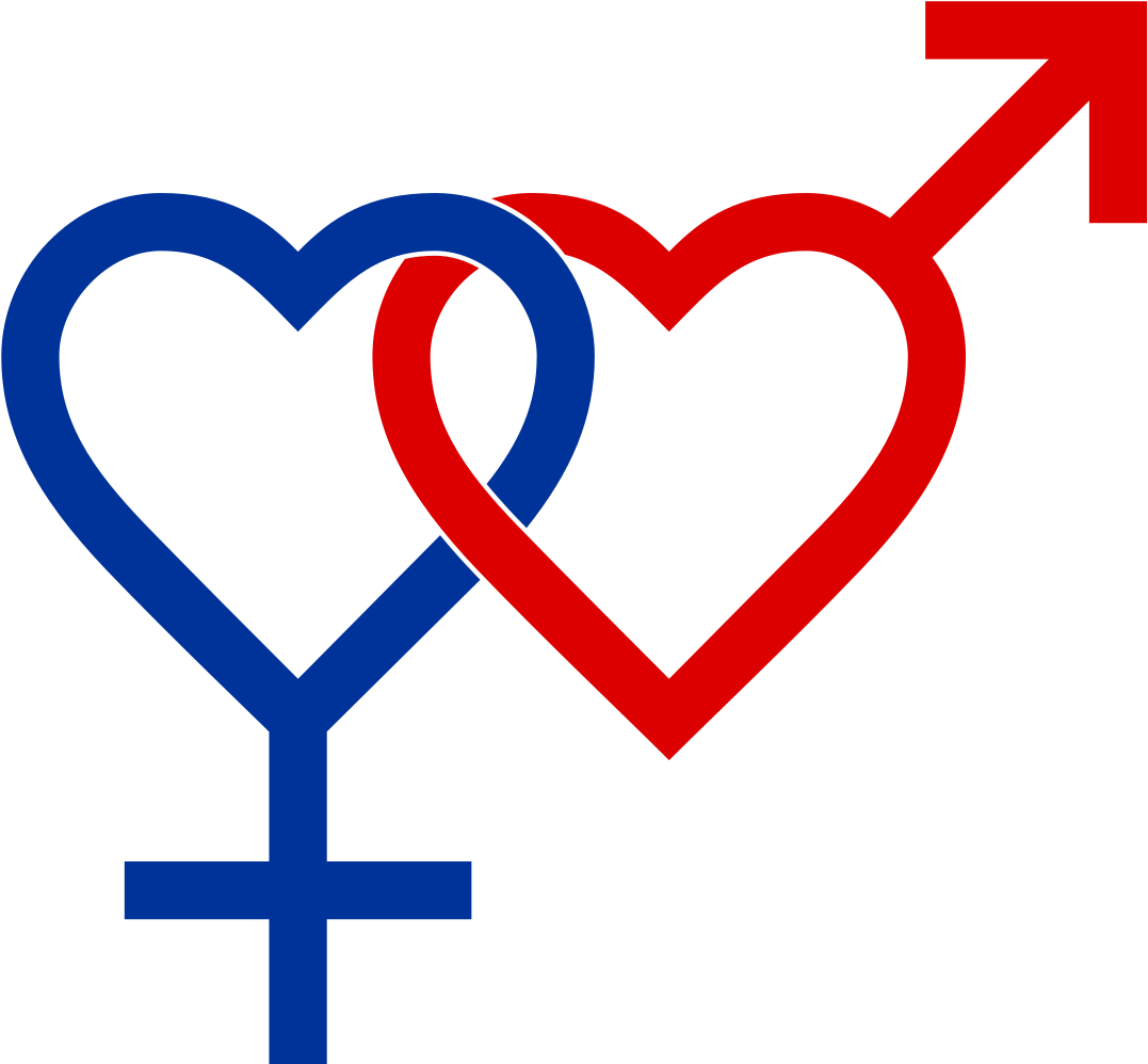 Lesbian Symbol Interlocking Hearts PNG with transparent background