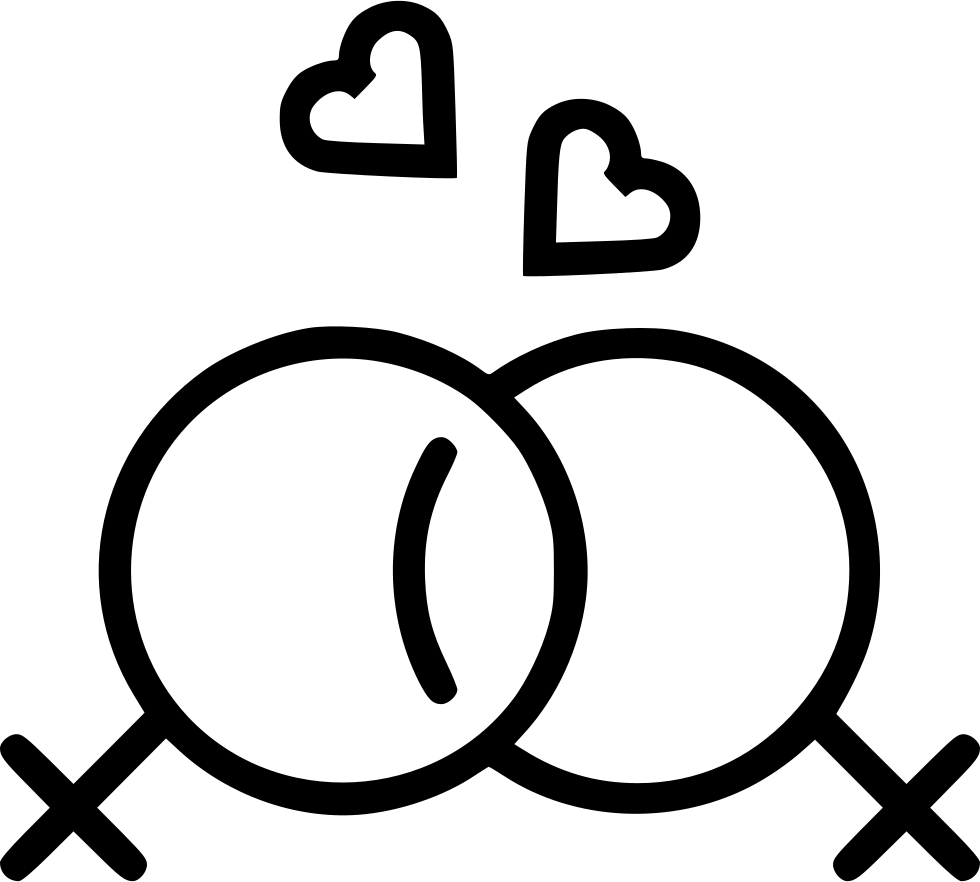 Lesbian Symbolwith Hearts PNG with transparent background