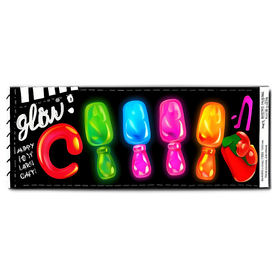 Lets Glow Crazy Party Favor Label Png 37