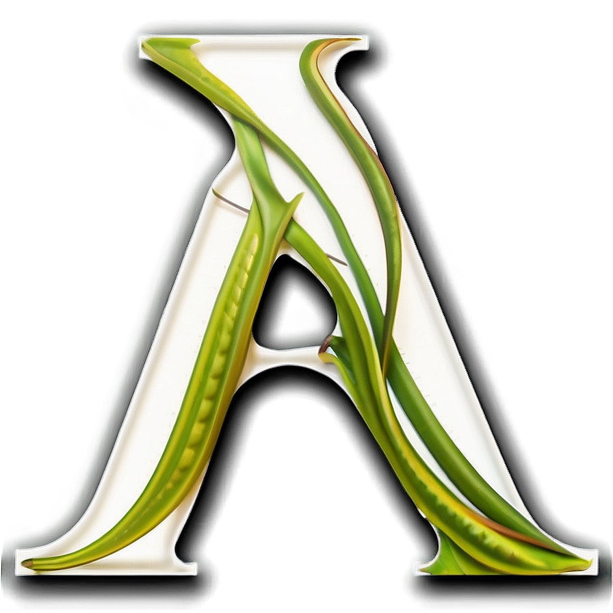 Letter A With Leaves Png 06112024