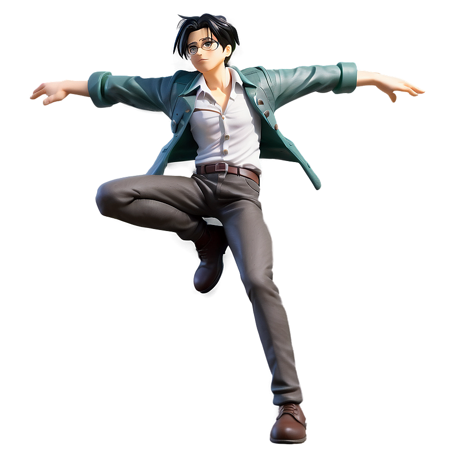 Levi Ackerman Action Pose PNG mlo PNG with transparent background