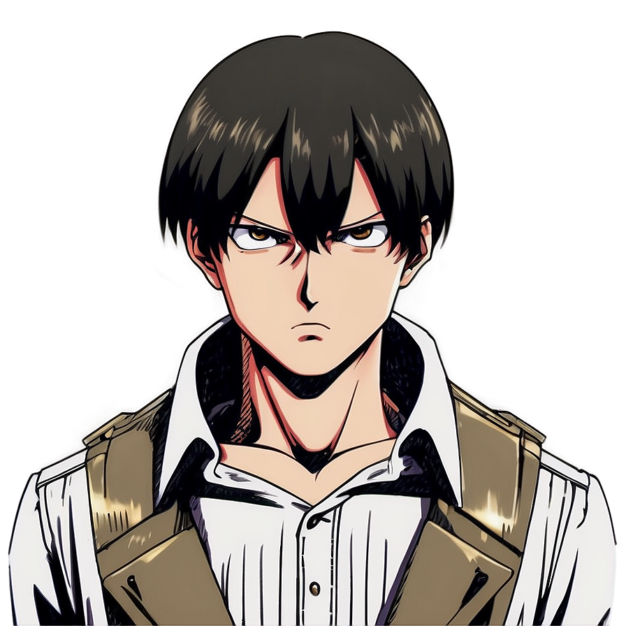 Levi Ackerman Angry Expression PNG hej3 PNG with transparent background