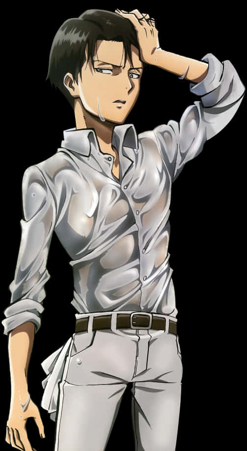 Levi Ackerman Attackon Titan Character PNG with transparent background