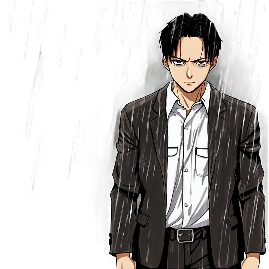 Levi Ackerman in Rain PNG 51 PNG with transparent background