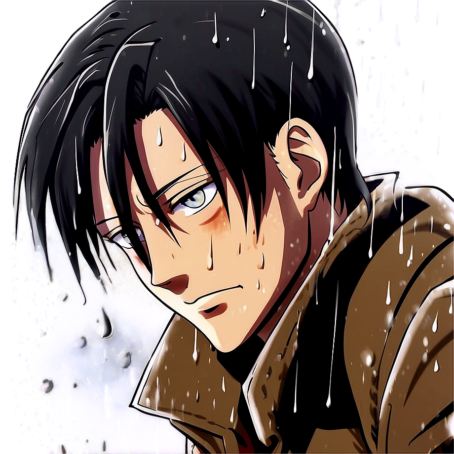 Levi Ackerman in the Rain PNG fse72 PNG with transparent background