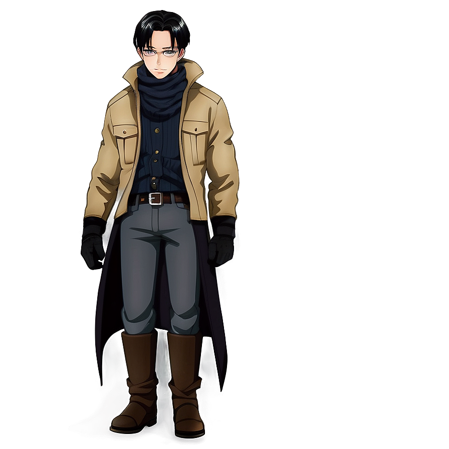 Levi Ackerman In Winter Gear Png 06112024