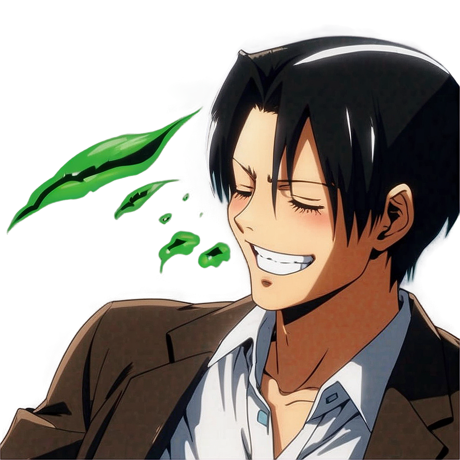 Levi Ackerman Laughing PNG pqg49 PNG with transparent background