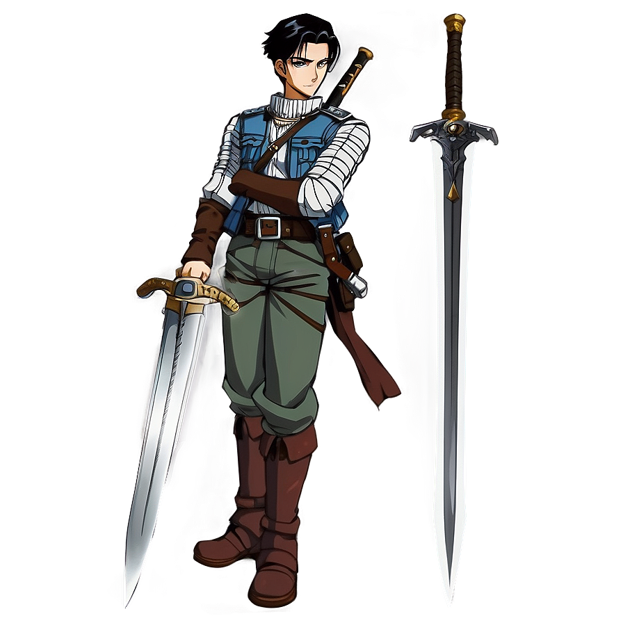 Levi with Swords PNG 06112024 PNG with transparent background