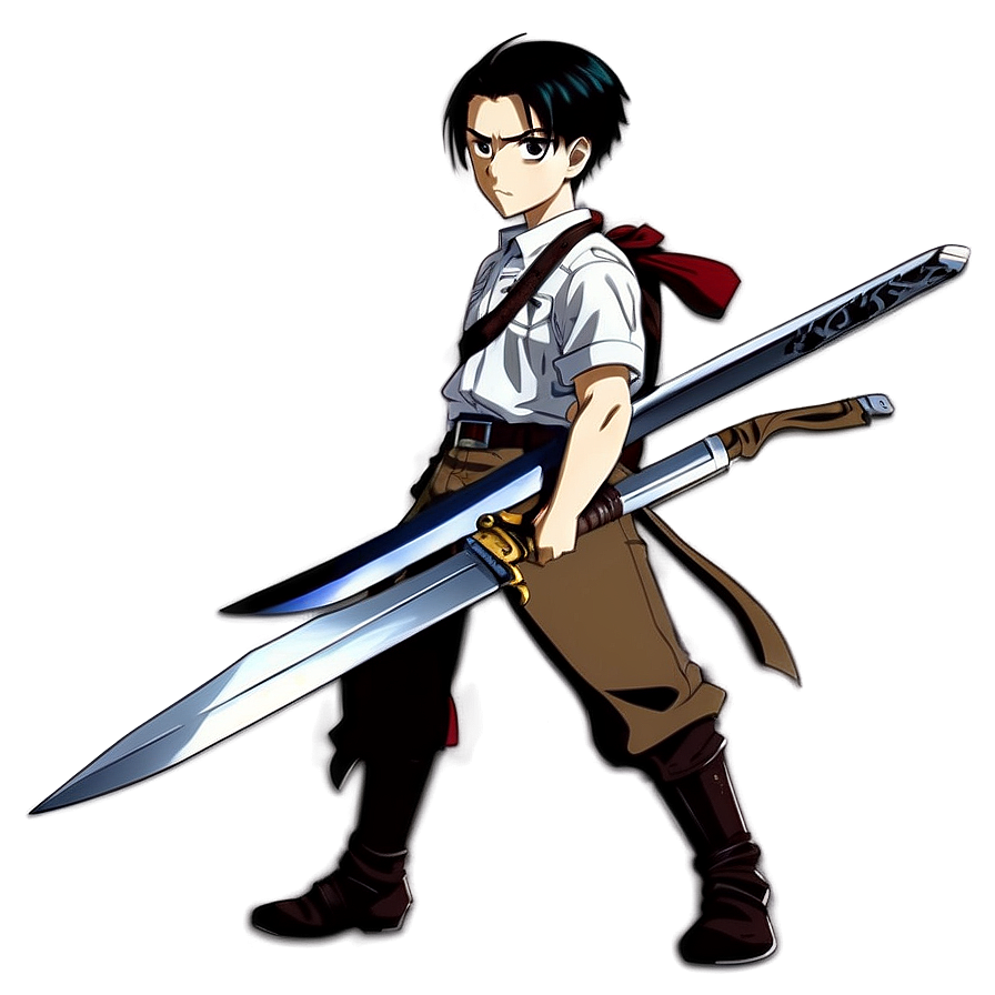 Levi with Swords PNG qge48 PNG with transparent background