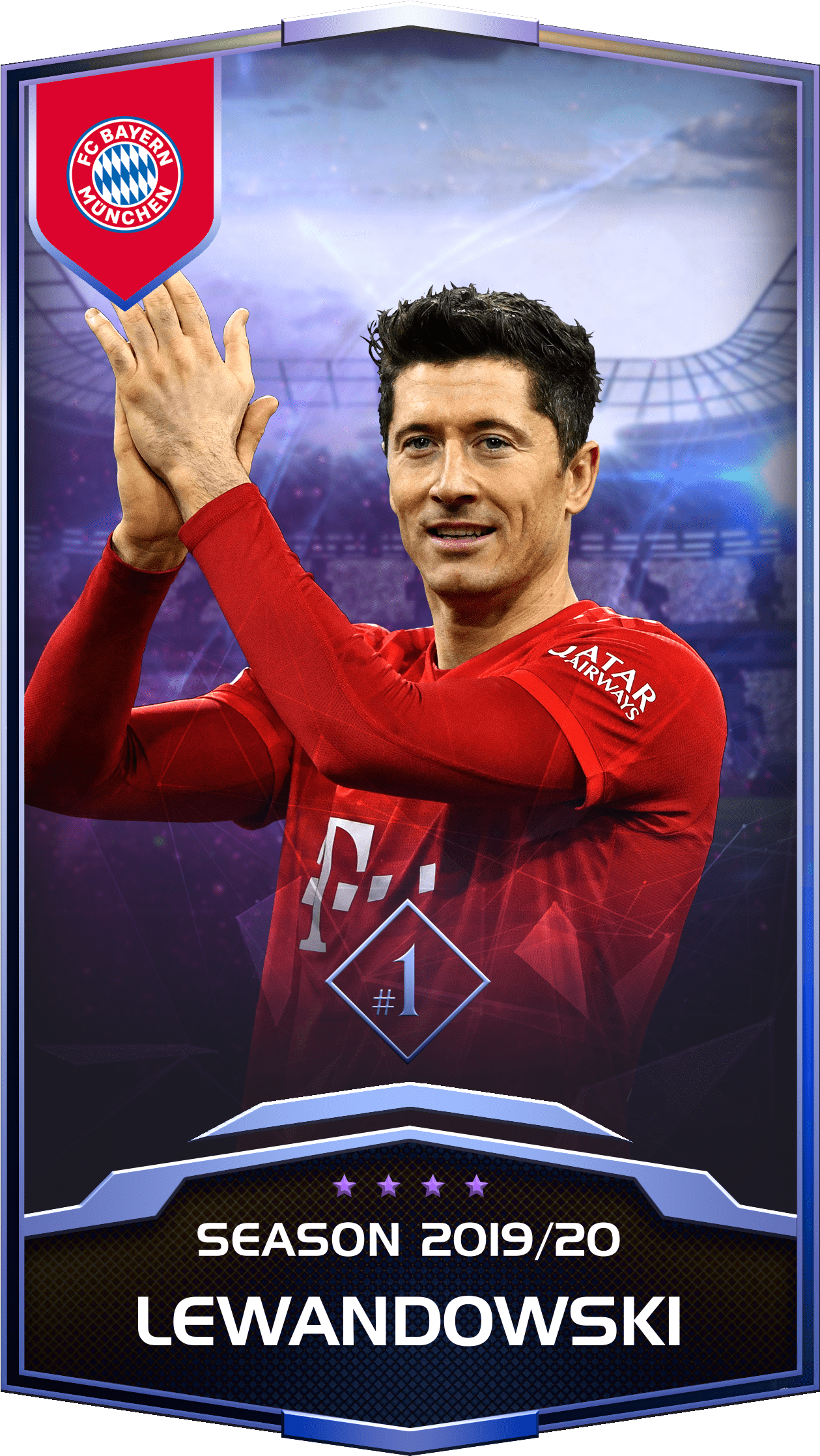 Lewandowski F C Bayern20192020 Card PNG with transparent background
