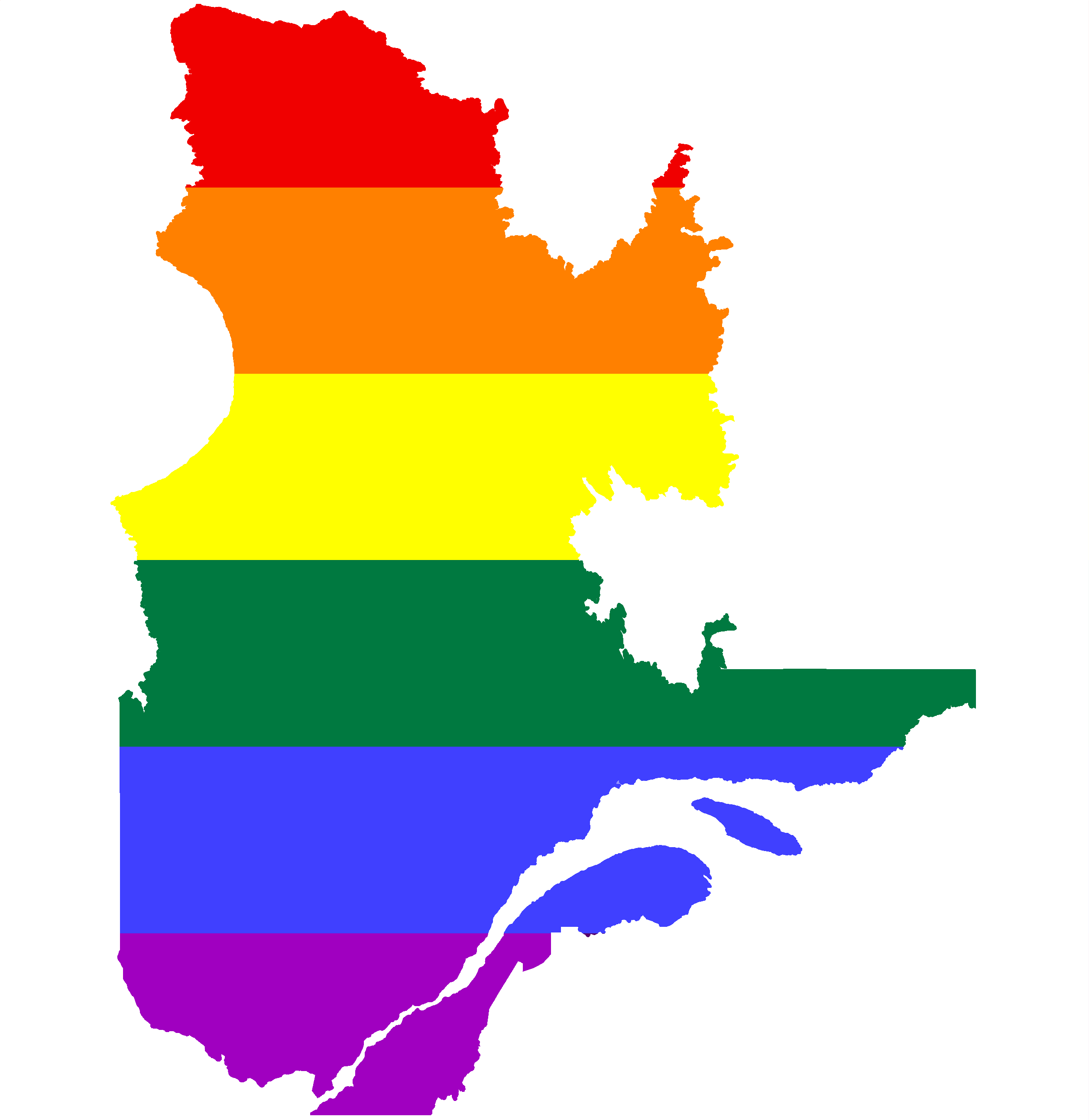 Lgbt Flag Map Of Quebec - Quebec Map Vector, HD Png Download PNG with transparent background