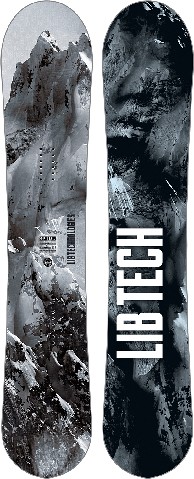 Lib Tech Snowboard Mountain Design PNG with transparent background