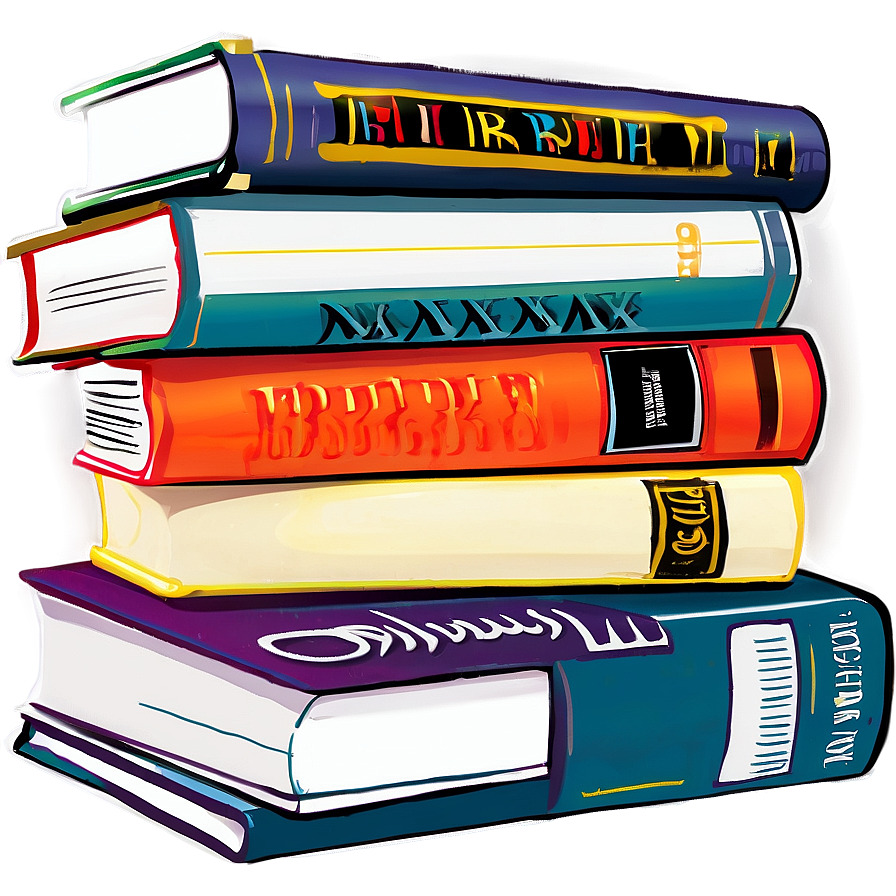 Library Books Stack Png 06132024