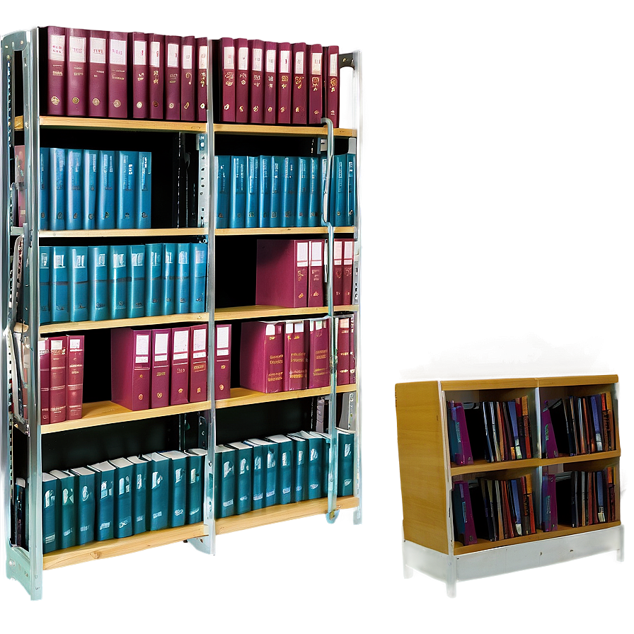 Library Shelves With Books Png 86