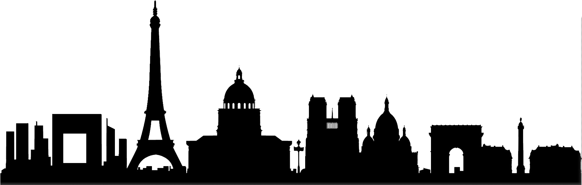Library Silhouette Clip Art Landmarks Transprent - Skyline Paris PNG with transparent background