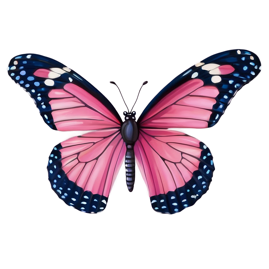 Lifelike Pink Butterfly Png Bft12