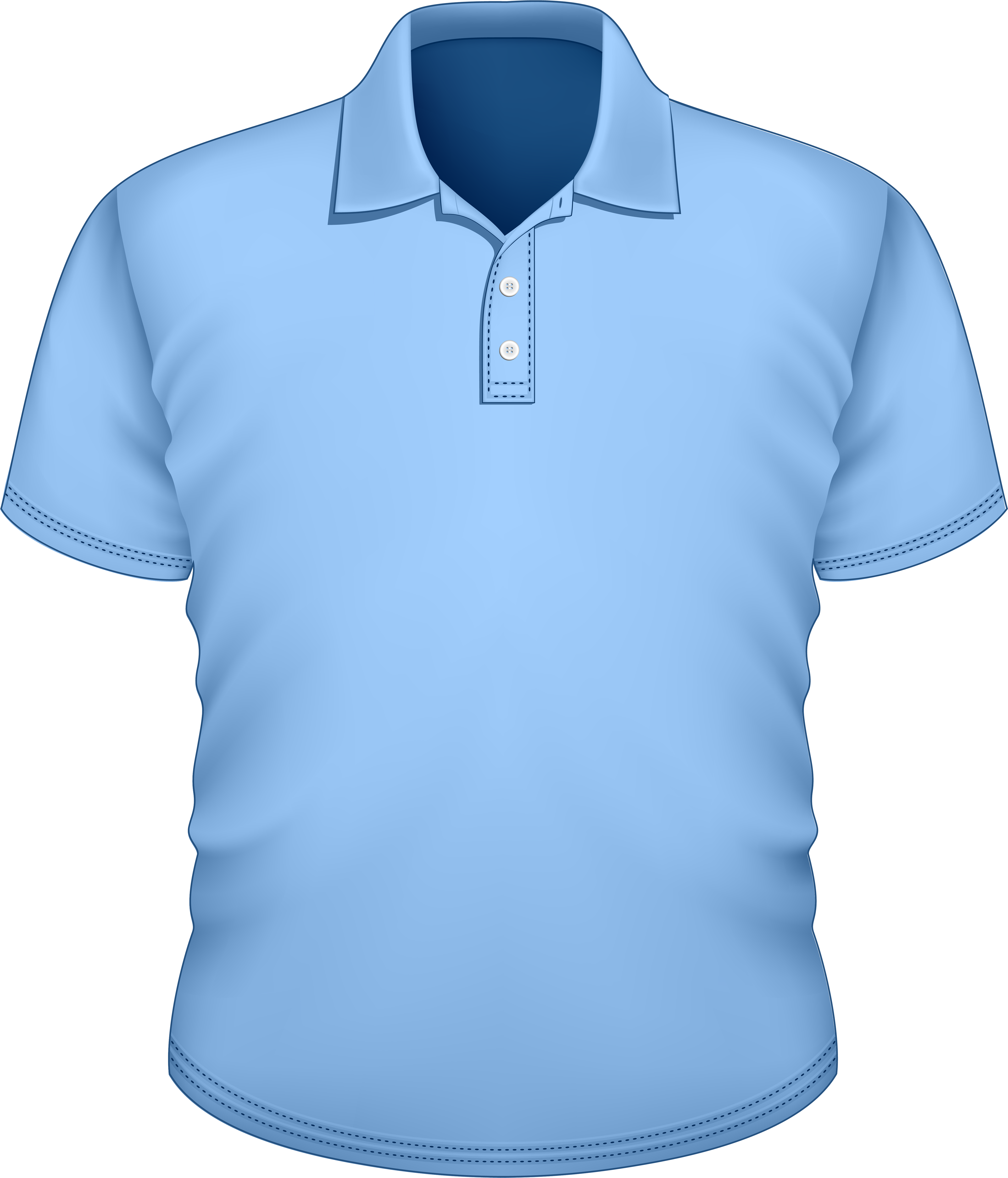 Light Blue Polo Shirt Mockup PNG with transparent background