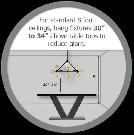 Light Fixture Height Guide PNG with transparent background