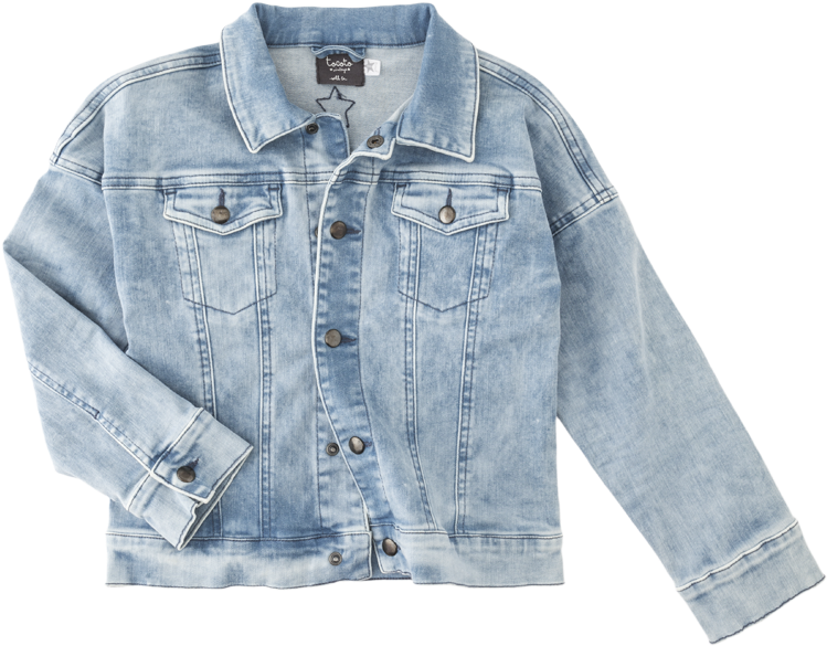 Light Wash Denim Jacket PNG with transparent background