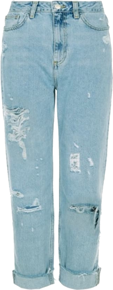 Light Wash Distressed Jeans PNG image with a transparent background, free high-resolution download