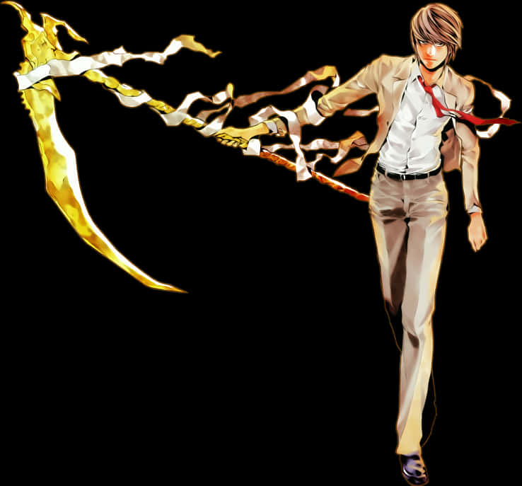 Light Yagami Death Note Power PNG with transparent background