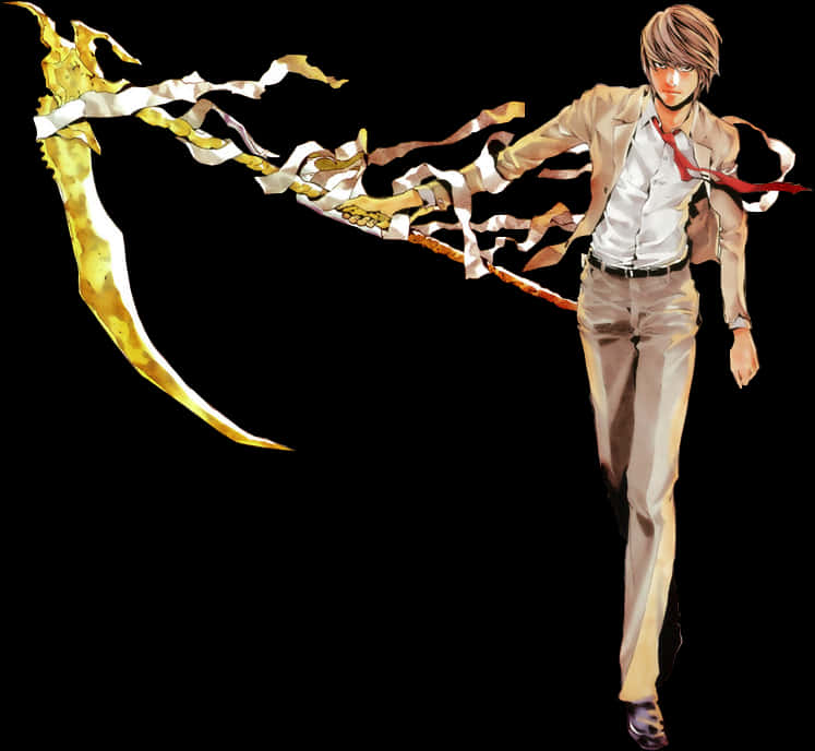 Light Yagami Death Note Power PNG with transparent background