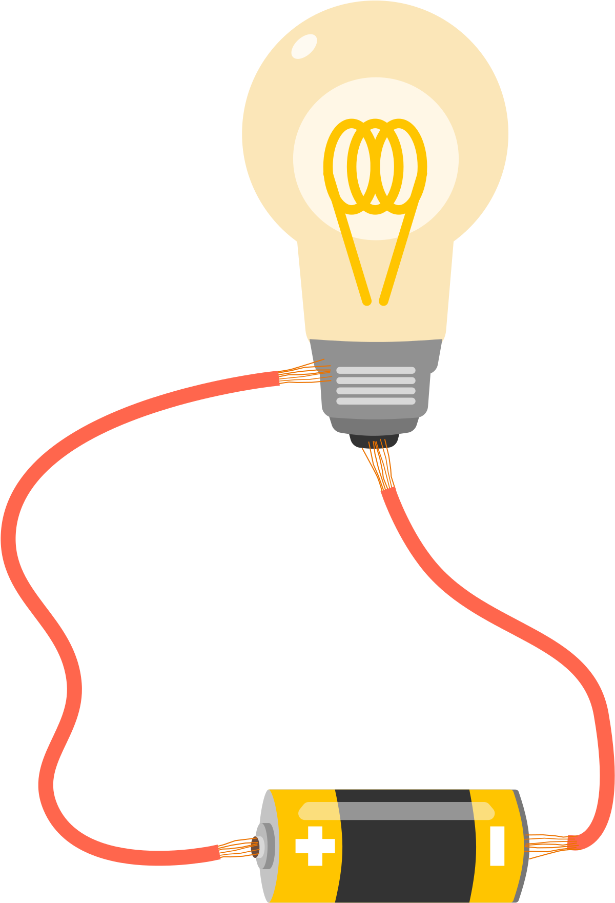 Transparent Wires Clipart - Light A Light Bulb With Battery And Wire, HD Png Download PNG with transparent background