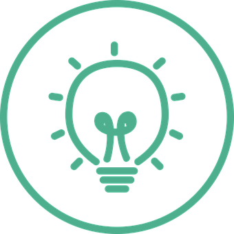 Lightbulb Icon Glowing Outline