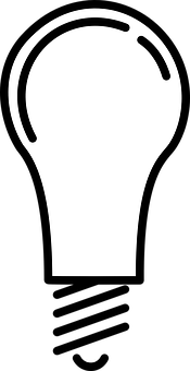 Lightbulb Icon Silhouette PNG with transparent background