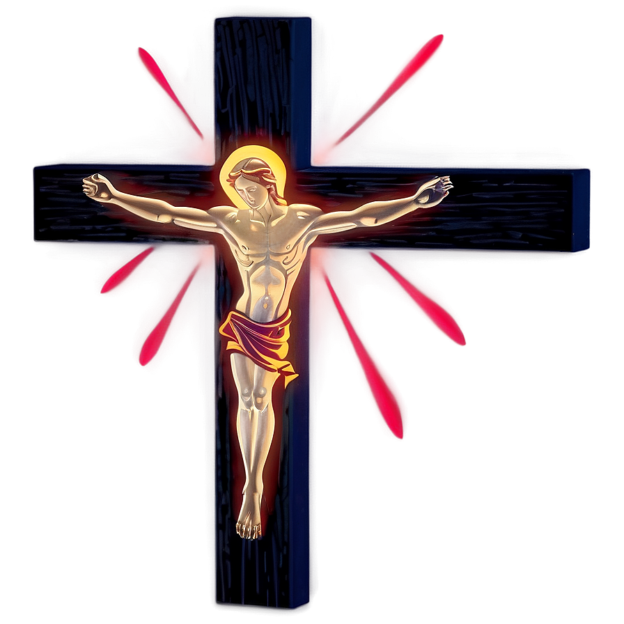 Lighted Catholic Cross Scene Png 64